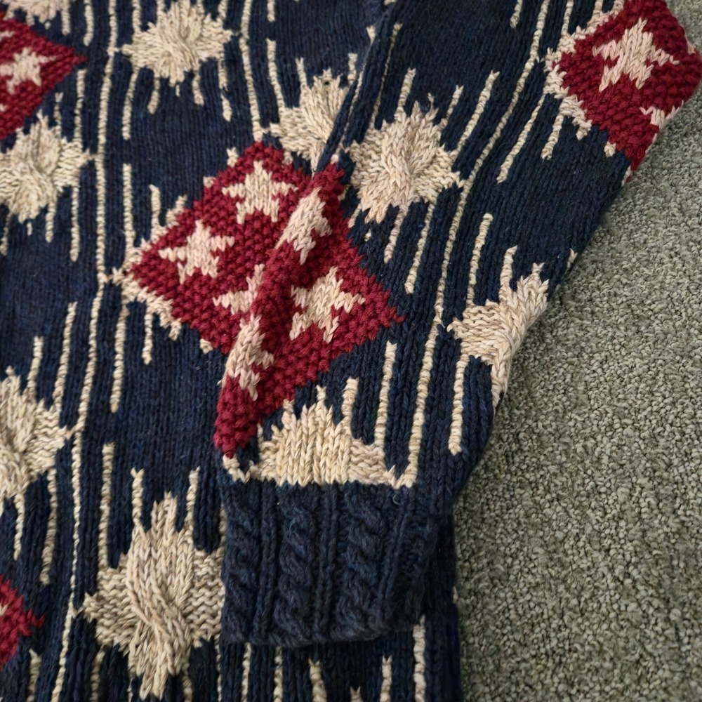 Vintage Northern Isles Americana Geometric Hand Knit Sweater Size M Cute - Picture 3 of 6